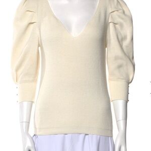 ba&sh Cream V-Neck Sweater